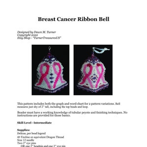 PATTERN, Breast Cancer Ribbon Bell