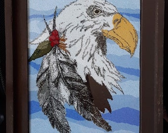 PATTERN, Bald Eagle Two-Drop Peyote Tapestry