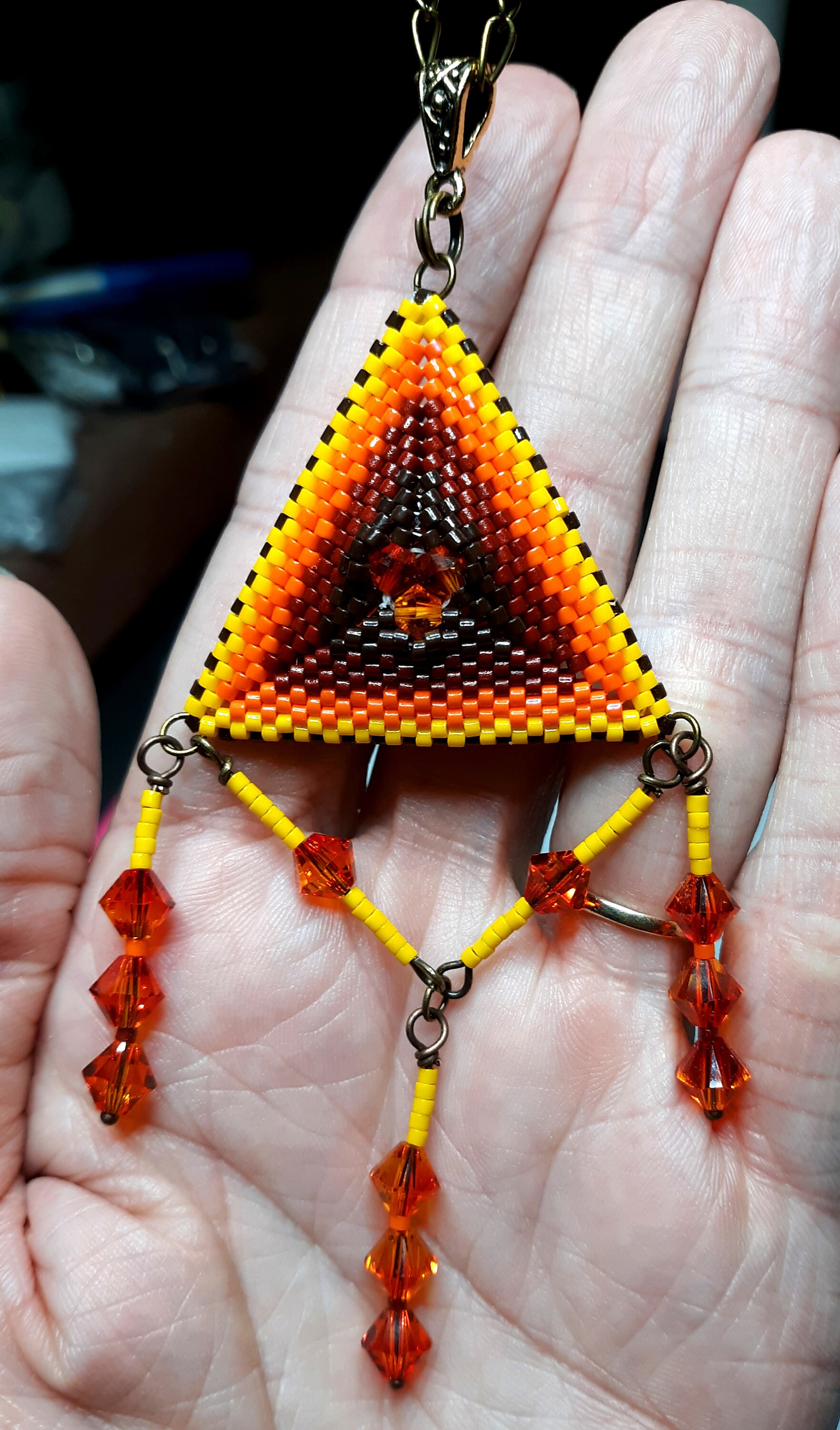 Pendent Triangle Pattern PATTERN Triangle Pendant | Etsy
