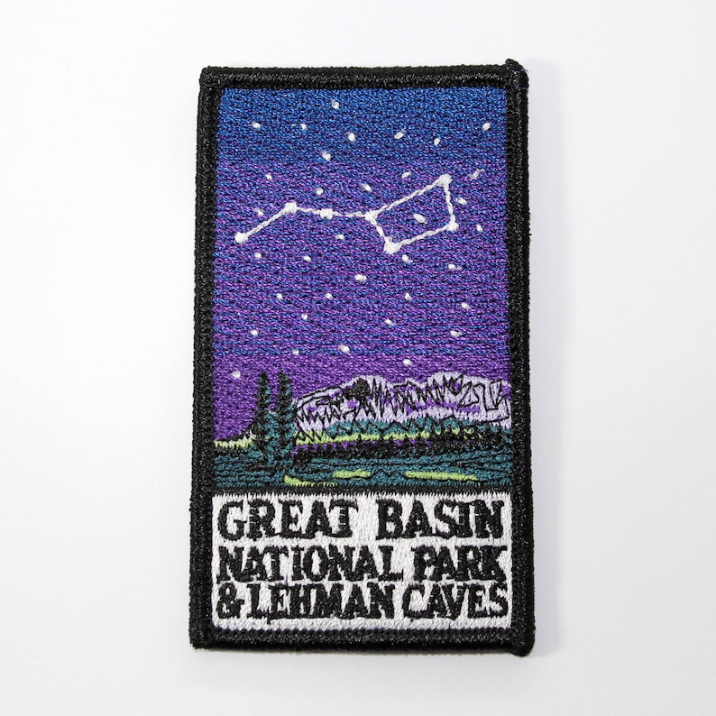 Blue Heron Great Basin National Park Patch – Embroidered Iron-On Souvenir, USA Made