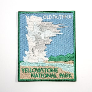Official Yellowstone National Park Souvenir Patch Old Faithful Geyser Wyoming FREE SHIPPING Scrapbooking Stocking Stuffer