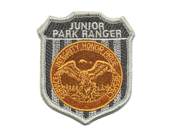 Official Junior Ranger National Park Iron-on Patch Faux Badge for your DIY Children's Halloween Costume - Stocking Stuffer