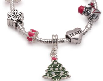 Liberty Charms Childrens Niece Christmas Dream Silver Plated Charm Bracelet.