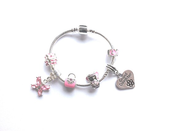 Liberty Charms Bridesmaid Childrens Blue Butterfly Silver Plated Charm Bead Bracelet