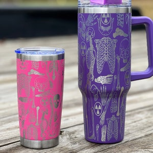 laser engraved bones-Skeleton-xray tech- radiology themed cup-20oz-40oz