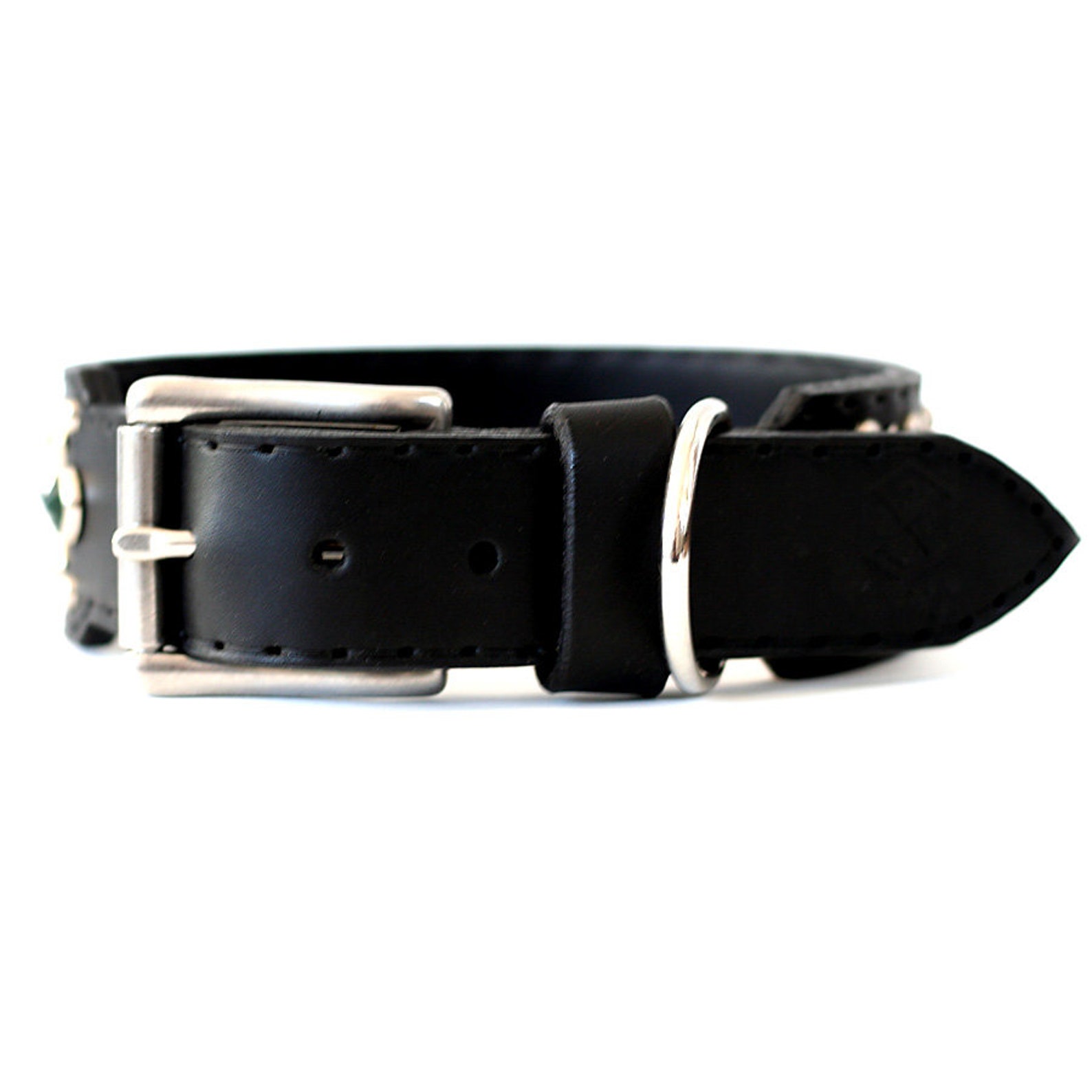 Leather Dog Collar Leather Collar Brass Dog Collar Custom - Etsy