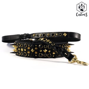Collare di cane collare di cuoio, in pelle, ottone, collare di cane, Custom pelle collare di cane, cane collare di cuoio personalizzato, regalo personalizzato a mano