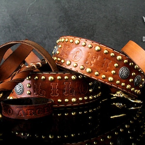 Leather Dog Collar, Leather collar, Brass, Dog collar, Custom Leather Dog Collar, Personalized Leather Dog Collar,Handmade personalized gift