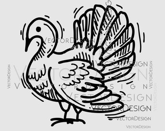 Turkey Farm Graphics SVG Dxf EPS Png Cdr Ai Pdf Vector Art Clipart instant download Digital Cut Print File Cricut Silhouette Decal