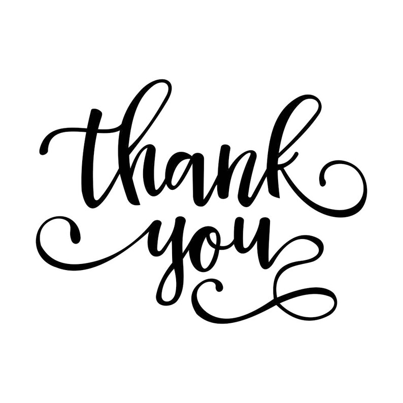 Thank You Phrase Graphics SVG Dxf EPS Png Cdr Ai Pdf Vector Etsy