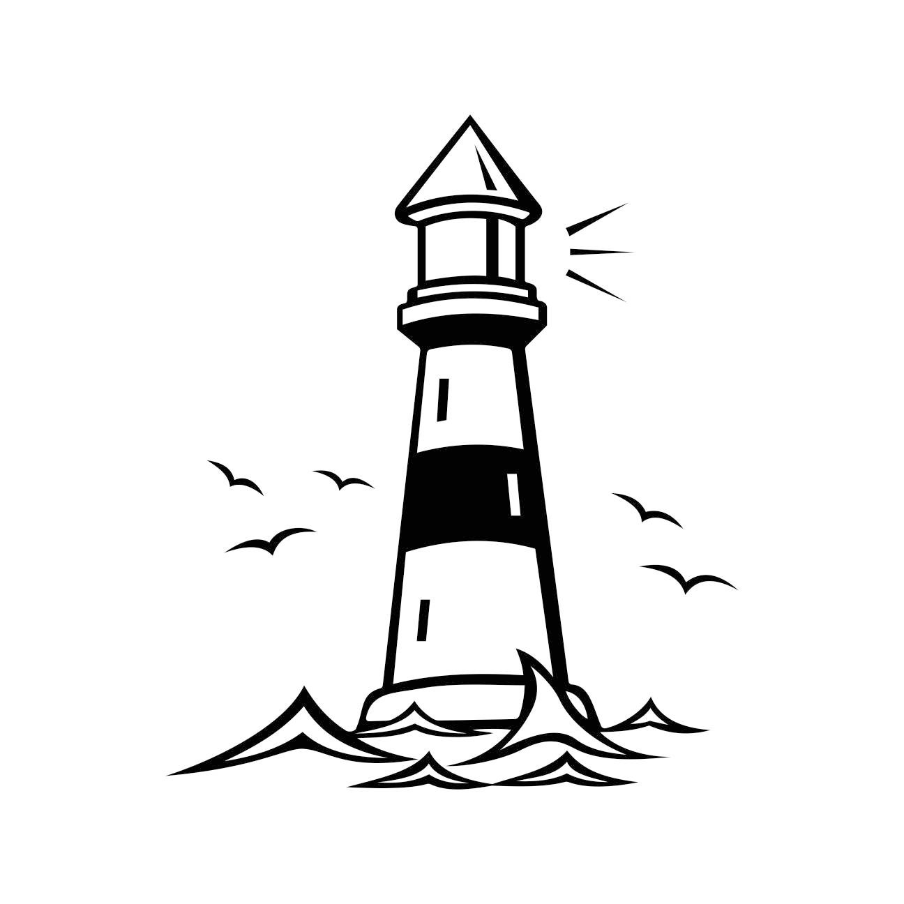 Download Lighthouse Beacon Birds Graphics SVG Dxf EPS Png Cdr Ai ...