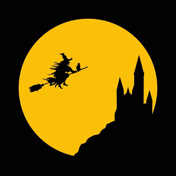 Download Castle Witch Moon Halloween Graphics SVG Dxf EPS Png Cdr ...