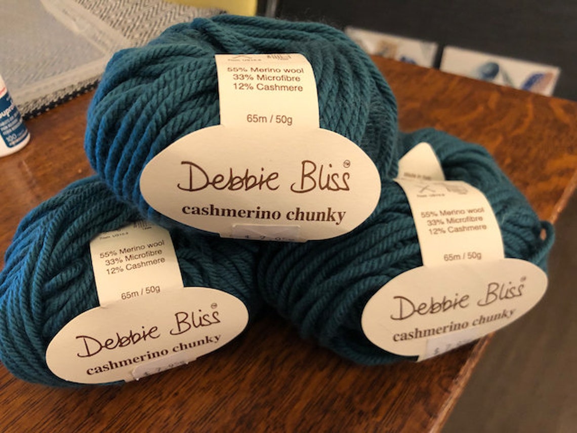 Debbie Bliss Cashmerino Chunky Yarn Wool Color 17010 Teal Etsy