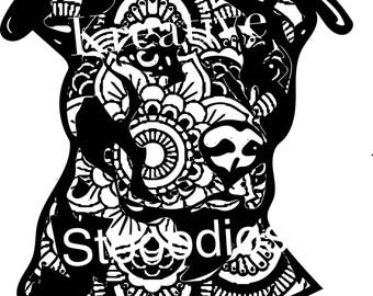 Download Pit Bull Mandala Etsy