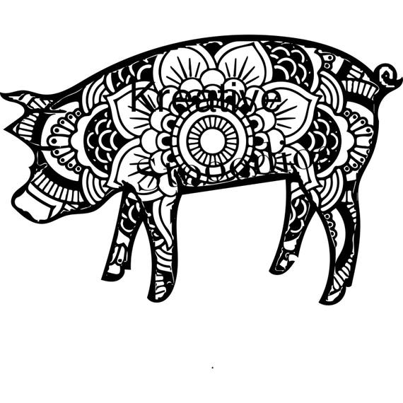 Download L Pig Mandala Etsy