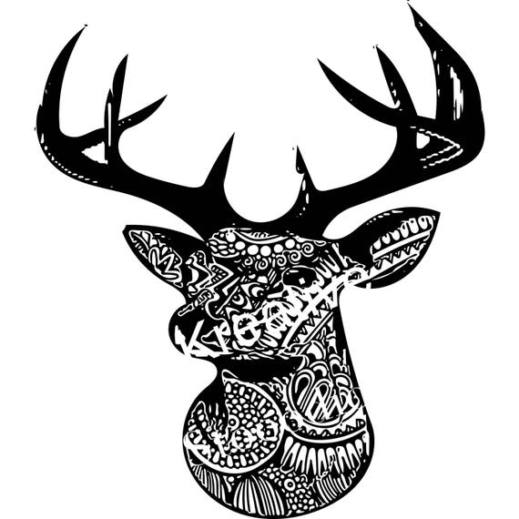 Zentangle deer head Etsy