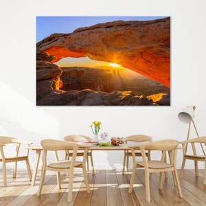 Mesa Arch at Sunset Digital Print, Canyonlands National Park Canvas Art for Wall, Canyonlands National Park in Utah Travel Art