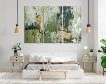 Green Oil Painting for Wall Decor, Abstract Art Decor Home, Green Abstract Painting on Canvas, Oil Abstract Artwork, Green Abstract Print