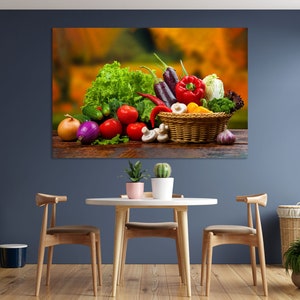 Still Life with Vegetables Popular Art for Wall Decor Vegetables Art Print on Canvas Food Art for Wall Kitchen Modern Art Botanical Art