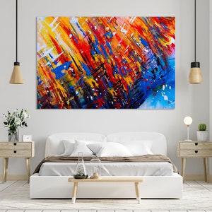Colorful Oil Painting Abstract on Canvas, Print Abstract on Canvas, Abstract Digital Art Print , Creative Abstract Decor Home, Modern Decor