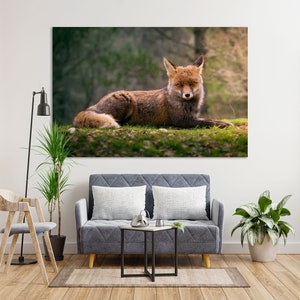 Red Fox Wall Decor, Fox Art for Gifts, Fox Pictures Print, Fox Artwork for Wall, Fox Large Decor, Fox Print Canvas, Woodland Animals Print