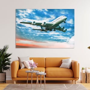 Airplane in Sky Stylish Art for Home Decor Aircraft Printable Wall Art Plane Art for Gift Passenger Plane Picture Print Logistic Art Print