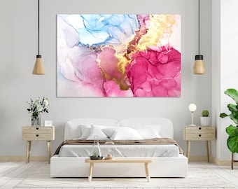 Modern Watercolor Abstract Art, Watercolor Painting on Canvas, Watercolor Artwork for Wall, Abstract Art Print Canvas, Watercolor Picture