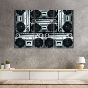 Vintage Radio Boombox Art on Canvas, Music Boombox Stylish Art for Wall, Music Artwork for Wall Decor, Boombox Print, Music Print Canvas
