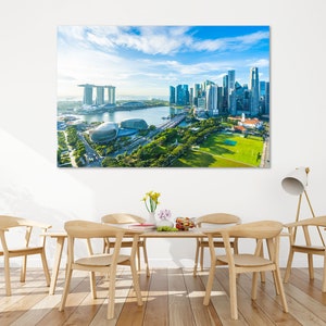 Singapore Cityscape Photo Print on Canvas, Singapore Skyline Decor for Wall, Singapore Design Art for Wall, Singapore Modern Wall Art