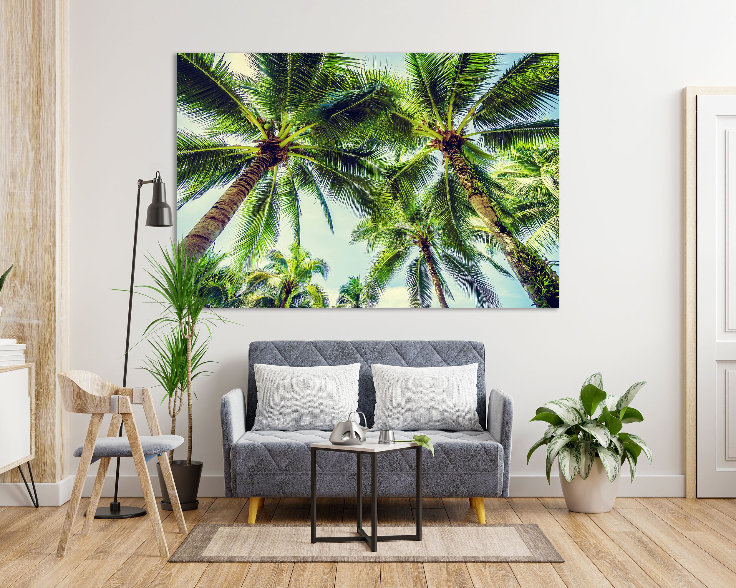 Palm Trees Wall Decor, Green Tree Design Wall Art, Tropical Trees Picture Print, Palm Trees ...