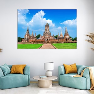 Ayutthaya Park Photo Print, Wat Chaiwatthanaram Buddhist Temple in Thailand, Thailand Travel, Thailand Picture Print, Thailand Decor Wall