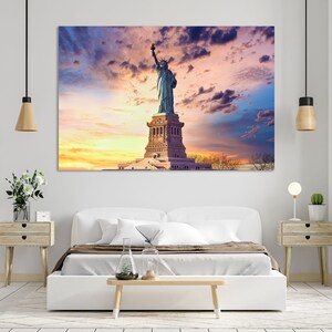 Arte de la Estatua de la Libertad para decoración de pared, impresión en lienzo de Nueva York, pintura del Monumento de Nueva York para pared, decoración de la Estatua de la Libertad en Estados Unidos.