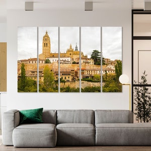 Old Town of Segovia in Spain Original Decor for Home, Spain Architecture Art for Wall, Ancient City of Segovia picture Print, Segovia Canvas