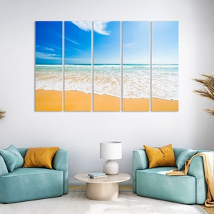 Seascape Art for Interior Decor, Beach Print Art on Canvas, Tropical Beach Modern Decor for Home, Beach Art for Gift, Beach Large Wall Art