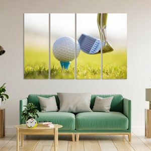 Golf Art Print on Canvas, Golf Art for Gift, Game of Golf Picture for Wall, Golf Equipment Image Print for Wall, Golf Decorfor Home