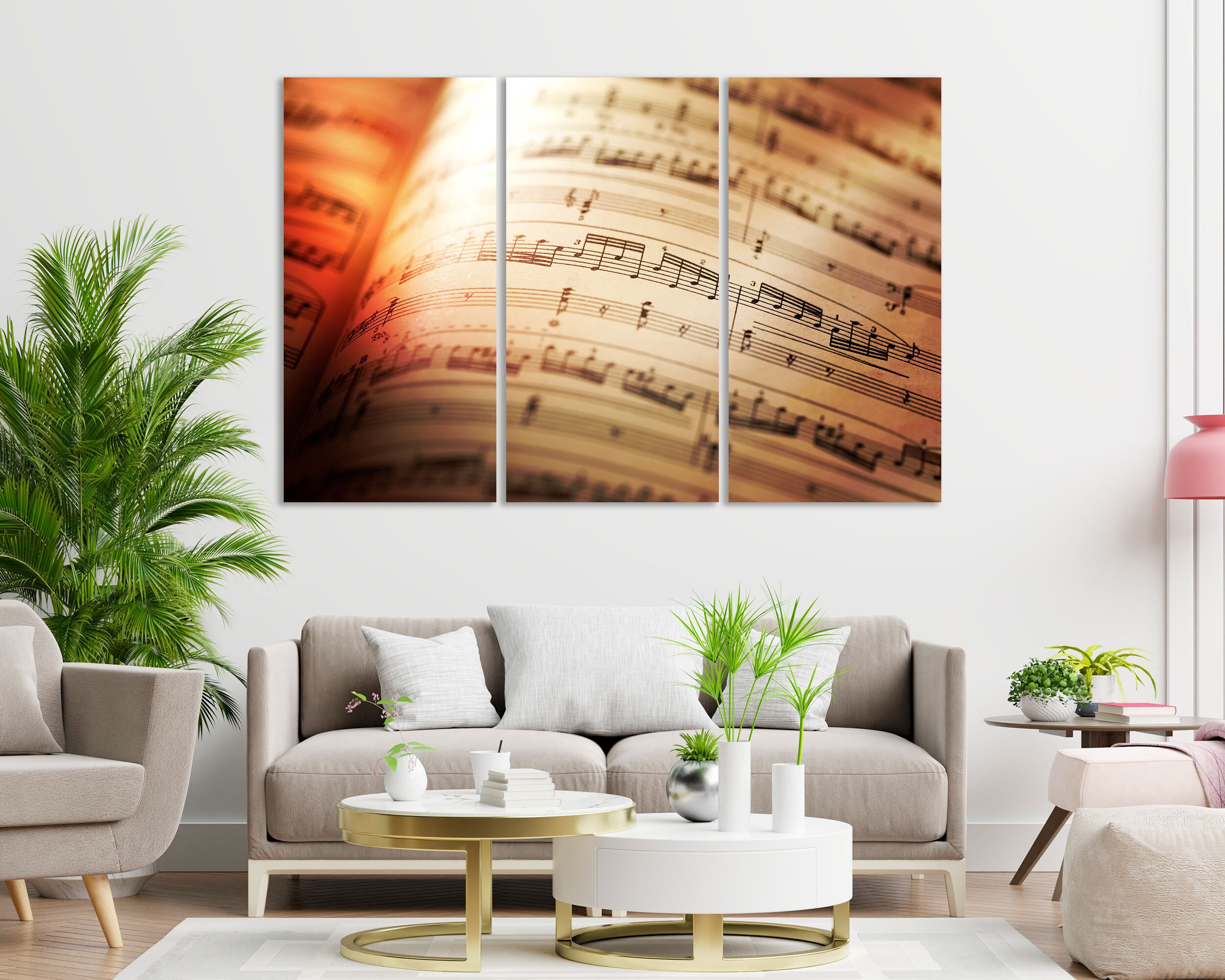 Music Notes at Sunlight Art for Wall, Vintage Music Decor Home, Music ...