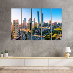 Tel Aviv Print Canvas, Tel Aviv Cityscape Art for Wall, Tel Aviv Painting for Wall, Tel Aviv Gift, Israel Travel Art, Tel Aviv Large Decor