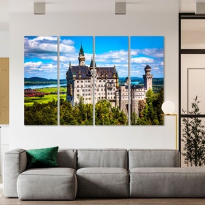 Neuschwanstein Castle Popular Art for Wall Decoration, Bavarian Alps Artwork, Germany Castle Art for Wall, Neuschwanstein Castle Print Art