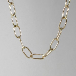 Lila Necklace * Handmade Solid 14k Yellow Gold Chain * Artisan Hand Crafted Necklace Classic Oval Link Chain Organic