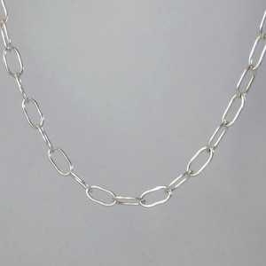 Lila Necklace * Handmade Solid Sterling Silver Chain * Artisan Hand Crafted Necklace Classic Oval Link Chain Organic * Chunky