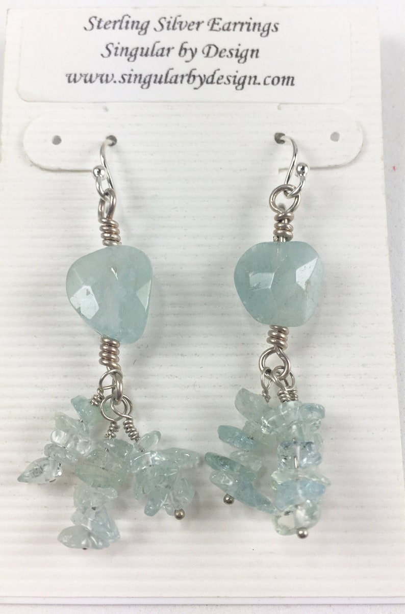 Precious Aquamarine Gemstone Earrings