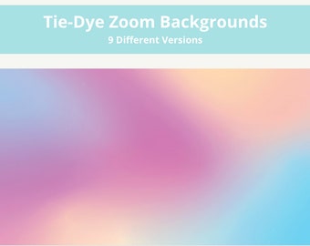 9 Tie Dye Multicolor Zoom Backgrounds Digital Downloadable Background