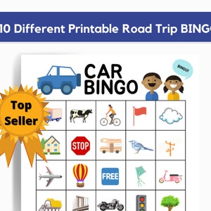 Printable Car Games 10 Car BINGO Cards Digital Downloadable Template - Etsy