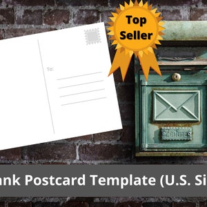 Leere Postkarte Vorlage Digital Printable Download
