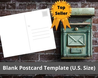 Blank Postcard Template Digital Printable Download