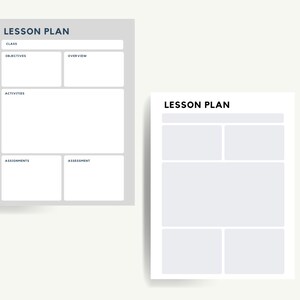 Lesson Plan PDF Printable Blank Template Digital Downloadable - Etsy