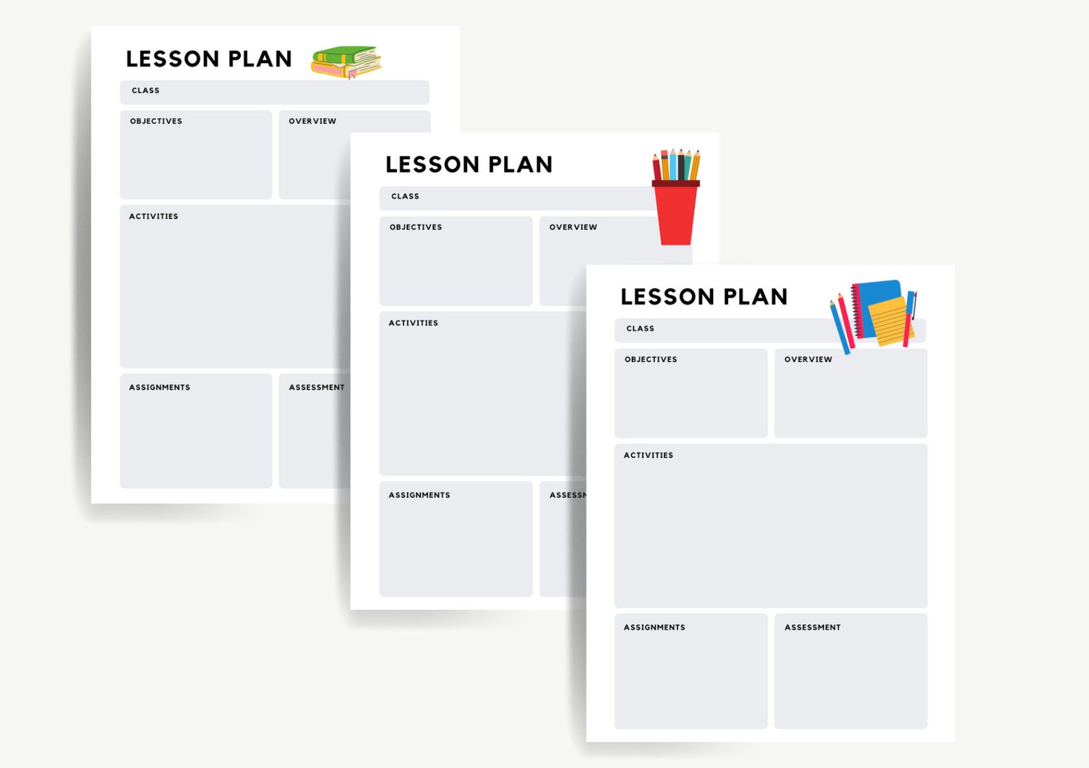 Lesson Plan PDF Printable Blank Template Digital Downloadable - Etsy