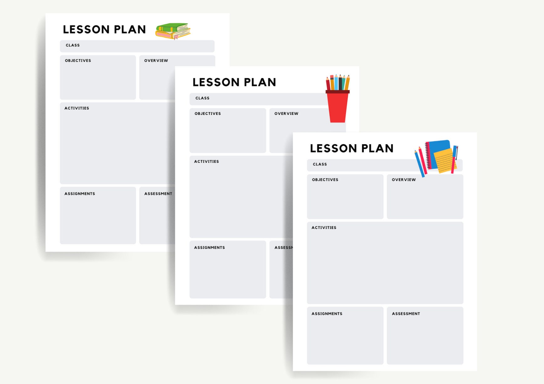 Lesson Plan PDF Printable Blank Template Digital Downloadable - Etsy