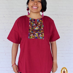 Traditional Handmade Mexican Blouse, Mexican Blouse, Floral Blouse. Floral Embroidered Mexican Blouse.  Women’s Mexican Blouse