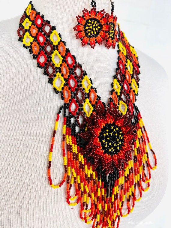 Huichol art jewelry deals
